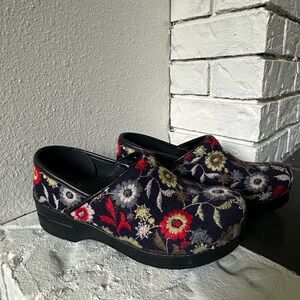 Dansko Multicolor Floral Embroidered Clogs